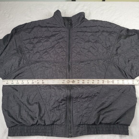 Vtg Milano Sport jacket quilted zip up dolman sleeves elastic waist cuffs size L - Picture 11 of 11